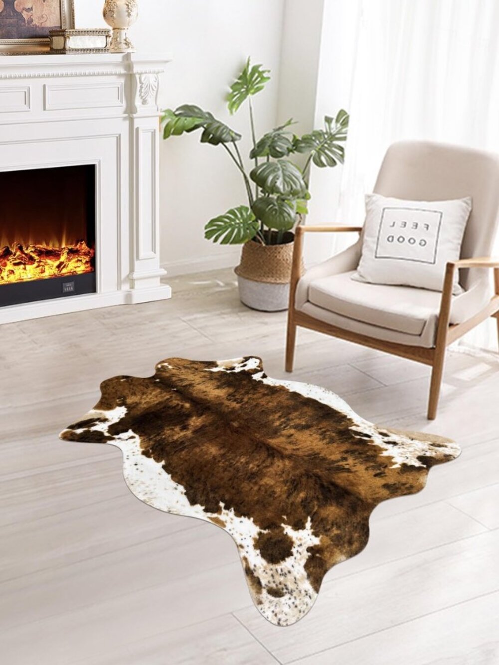 Small Faux Cowhide Rug Cow Carpet Mat Cow Print Area Rug 3.6′x2.46′